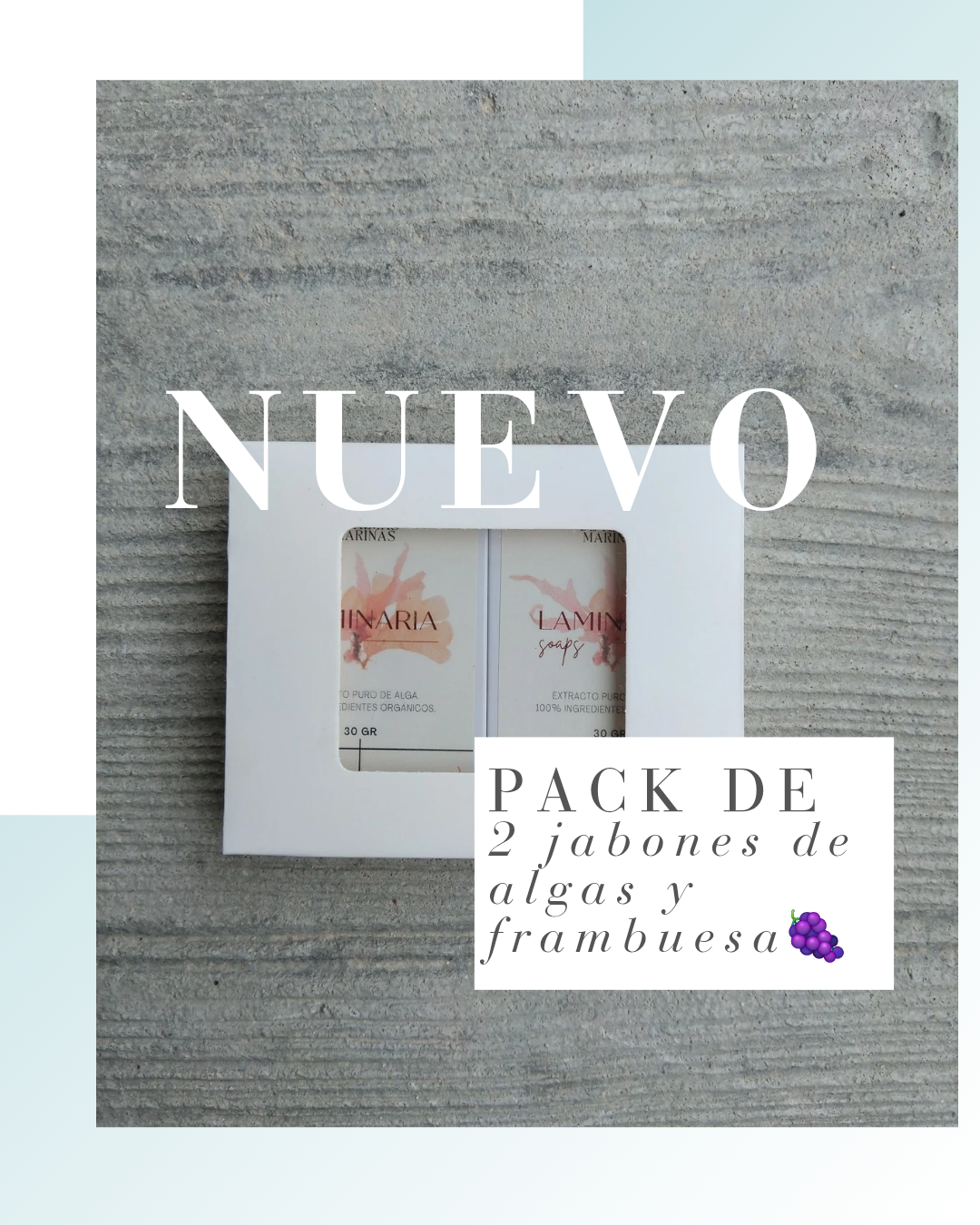 Pack de 2 jabones de algas y frambuesa 🍇