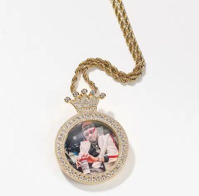 Crown Clasp Photo Medallion