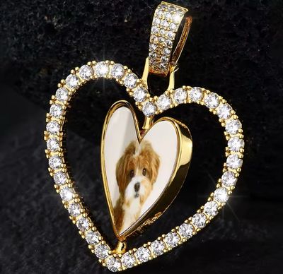Heart Shaped Double Sided Rotating Medallion