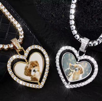 Heart Shaped Double Sided Rotating Medallion