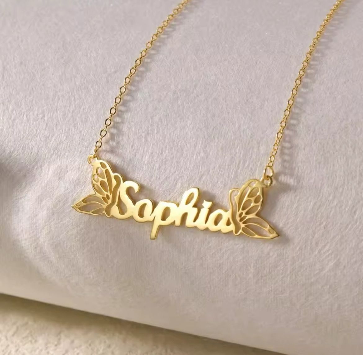 Engraved Butterfly Necklace