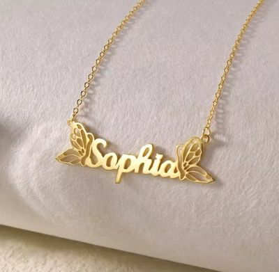 Engraved Butterfly Necklace