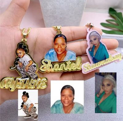 Acrylic Custom Colorful Photo Necklace
