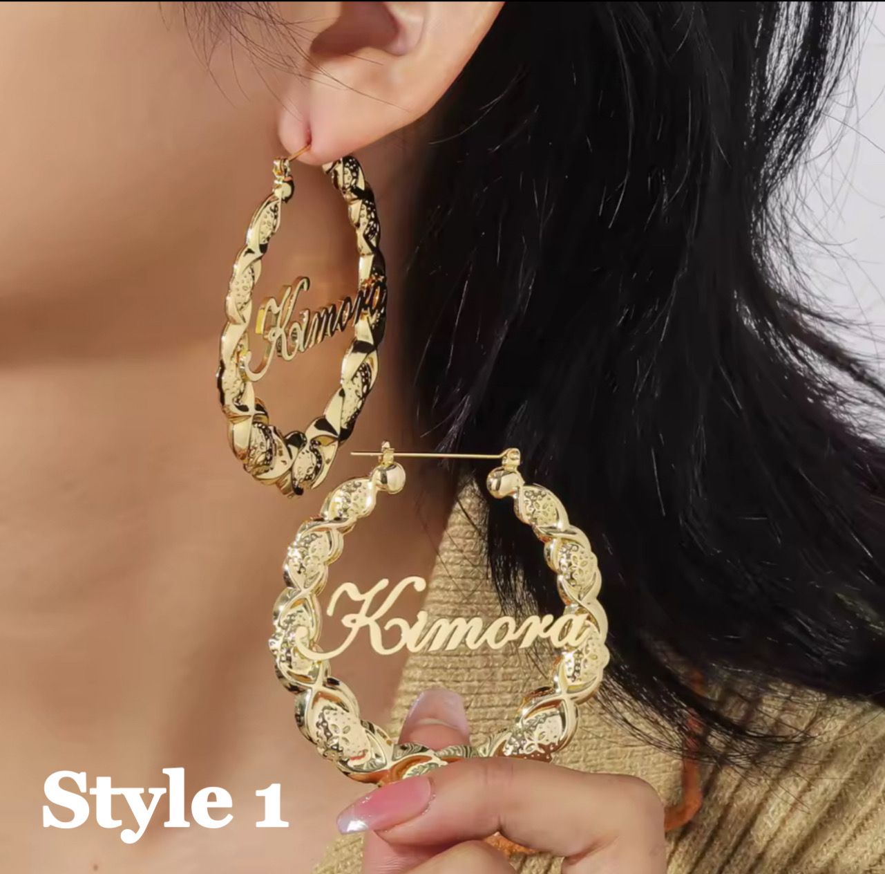 Bamboo Hoop Earrings