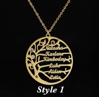 Family Tree Birthstone Necklace