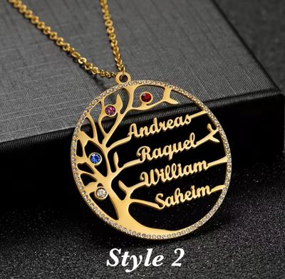 Family Tree Birthstone Necklace