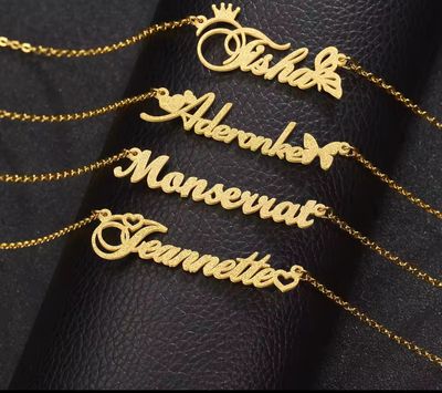 Elegant Frosted Butterfly Name Necklace