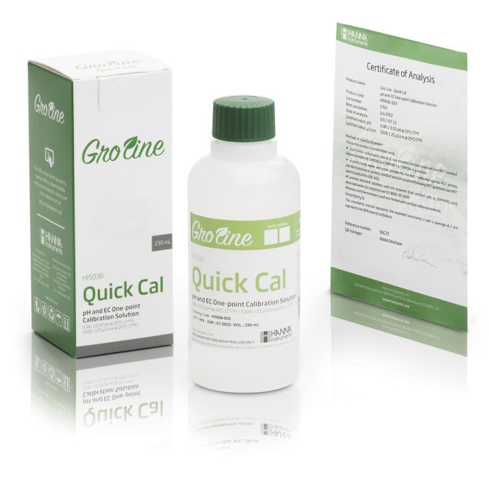 GroLine Quick Cal PH/EC/TDS Calibration Solution (230 ML) - HI5036-023