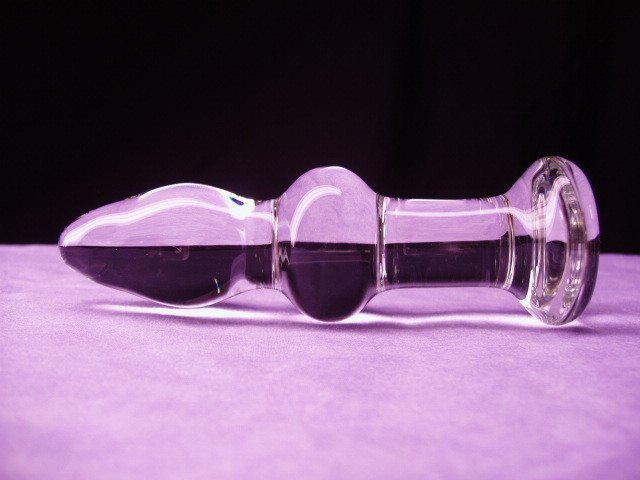 2 WAVE GLASS BUTT PLUG DILDO