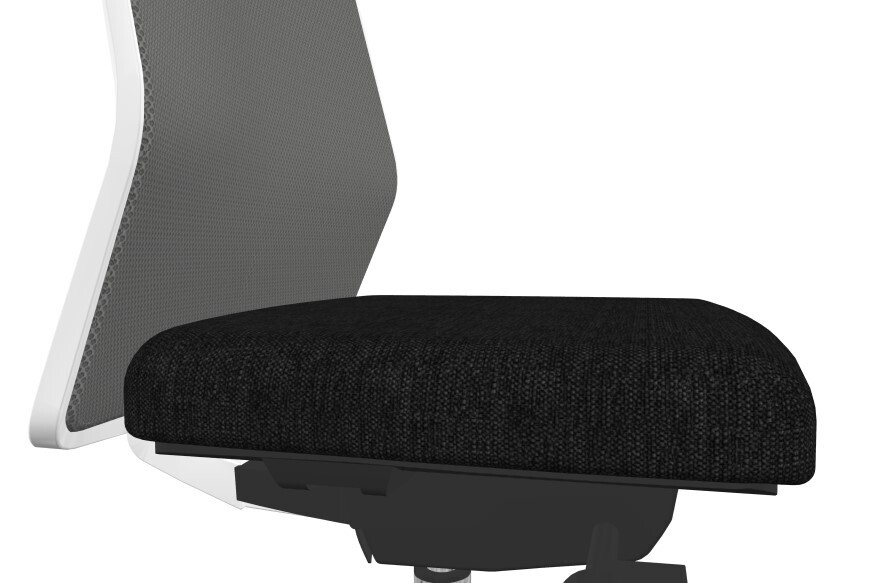 Surf Stoffbezug  Gestell Weiss Armlehnen, Stoff Typ: AD0 Schwarz (Berta/Mesh nicht Visualisiert)