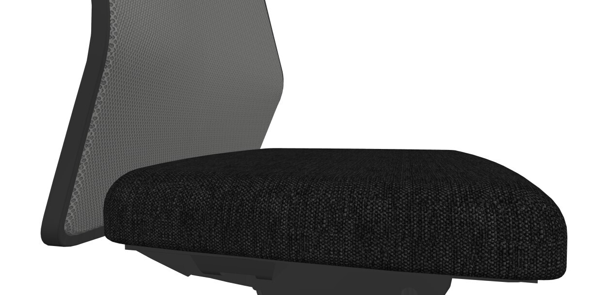 Surf Stoffbezug  Gestell Schwarz Armlehnen, Stoff Typ: AD0 Schwarz (Berta/Mesh nicht Visualisiert)