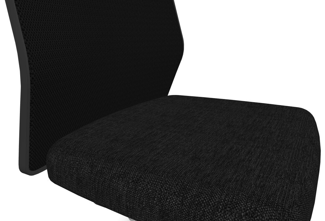 Surf Stoffbezug  Gestell Schwarz, Stoff Typ Berta: AD0 Schwarz, Farbe Rückenlehne (Mesh): RM1 - Kohleschwarz