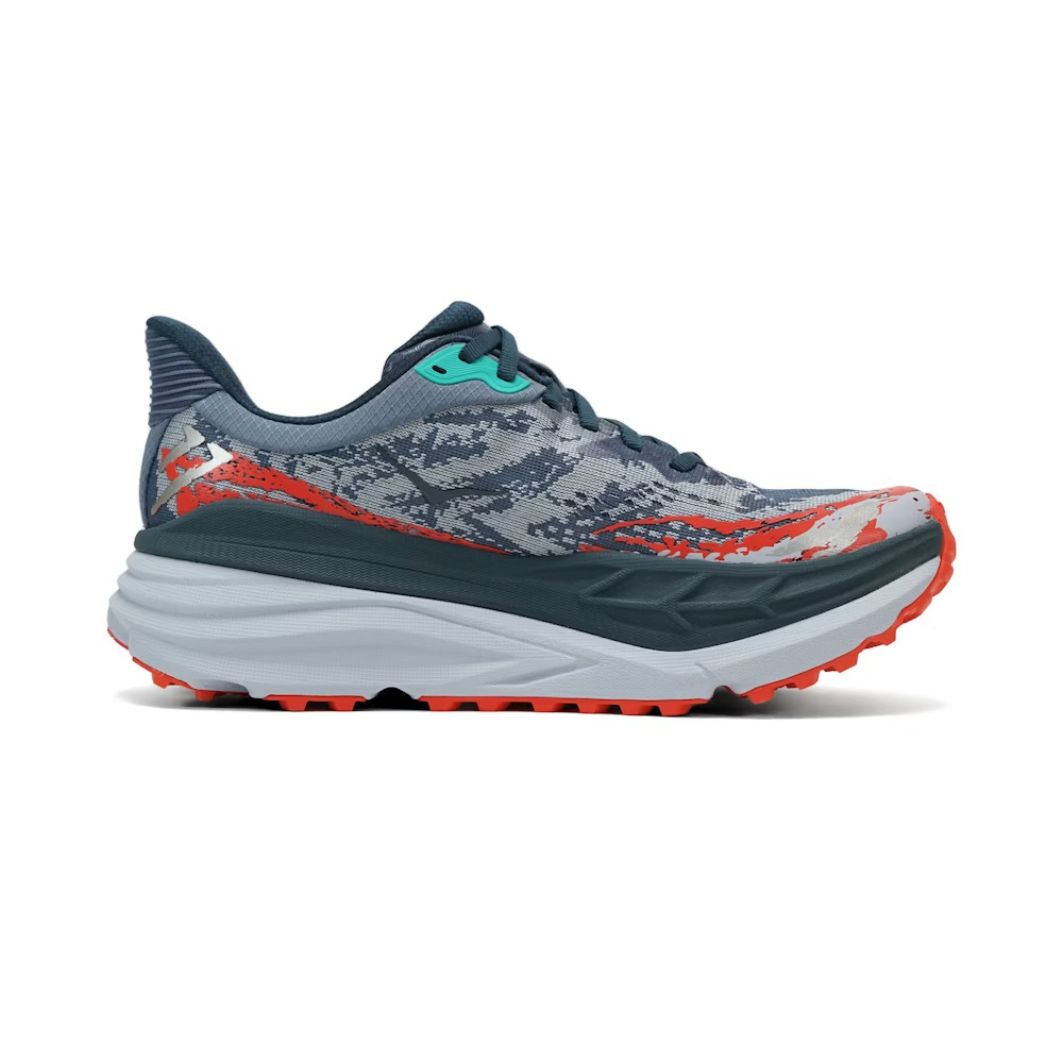 Hoka Stinson 7 Grey/Red Trail Shoes