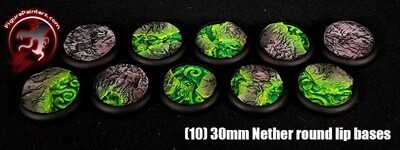 10 30mm Ruined Gear bases,Round lip Warmachine Figure Painters Bases 