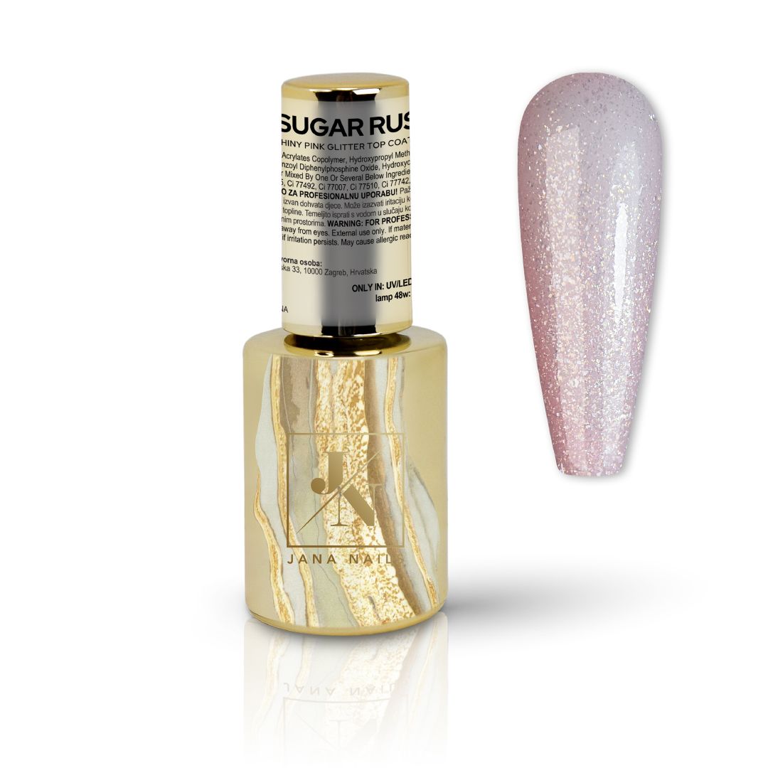 Sugar rush pinky shimmer top coat - 10ml