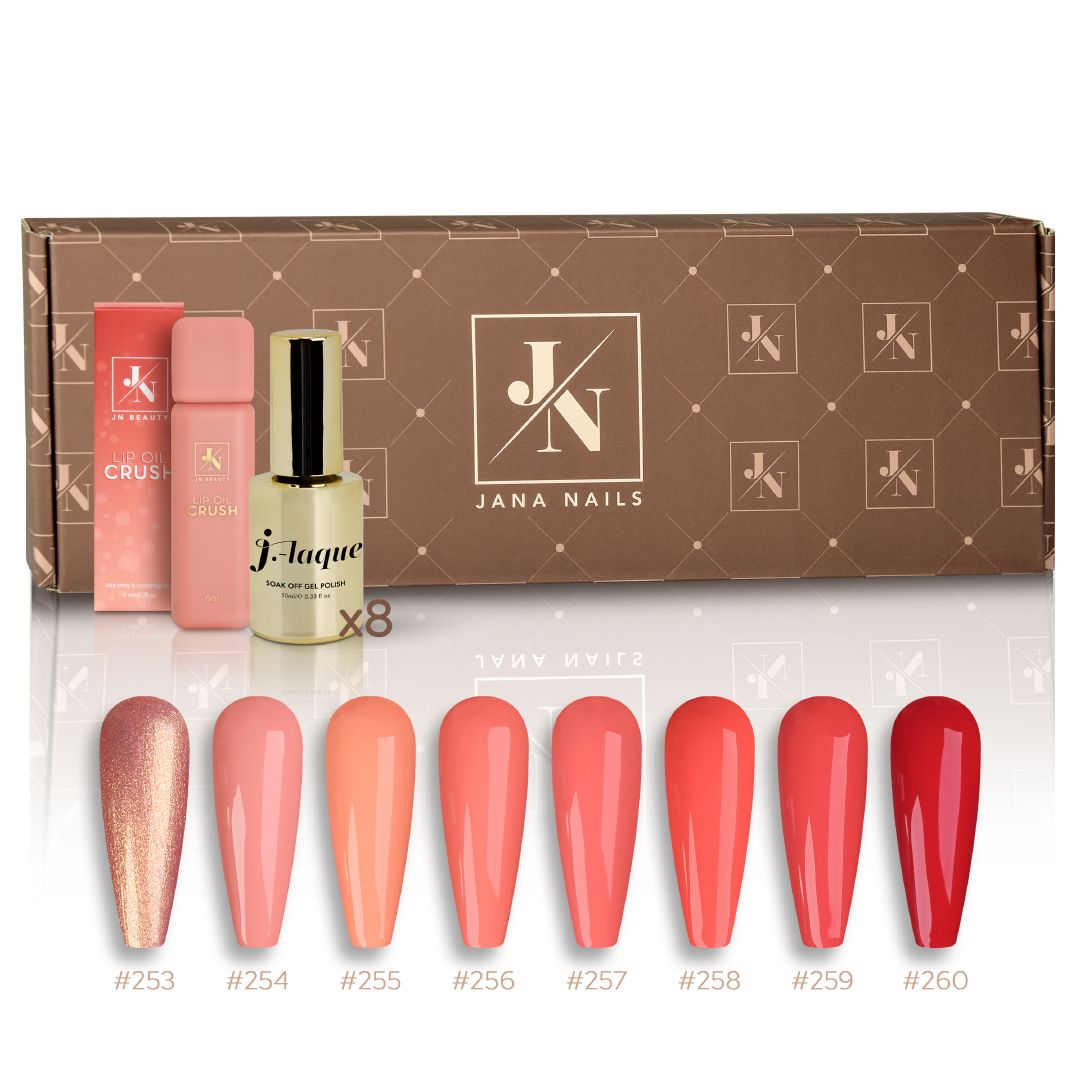 Poolside heaven coral box - 8pcs &amp; lip oil