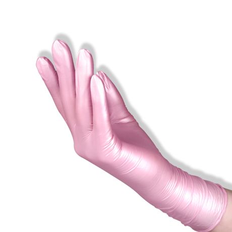 Gants en nitrile rose perlé XS - 100 pièces/paquet
