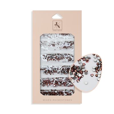 Big mix rhinestones Rose gold/ bag