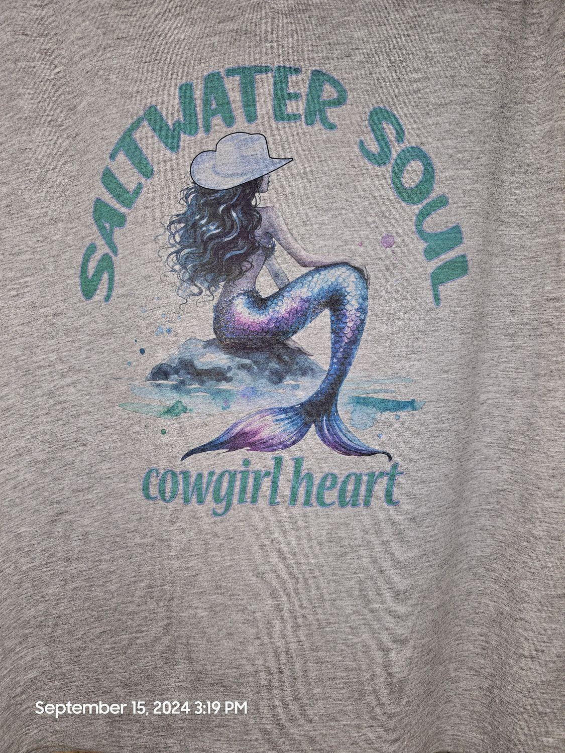 SALTWATER SOUL COWGIRL HEART Graphic Short Sleeve T-shirt ADULT AND YOUTH