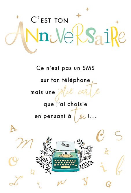 CARTE AVEC TEXTE EXTÉRIEUR ET À L&#39;INTÉRIEUR 11,5 X 17 CM
