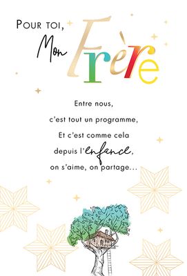 CARTE AVEC TEXTE EXTÉRIEUR ET À L&#39;INTÉRIEUR 11,5 X 17 CM