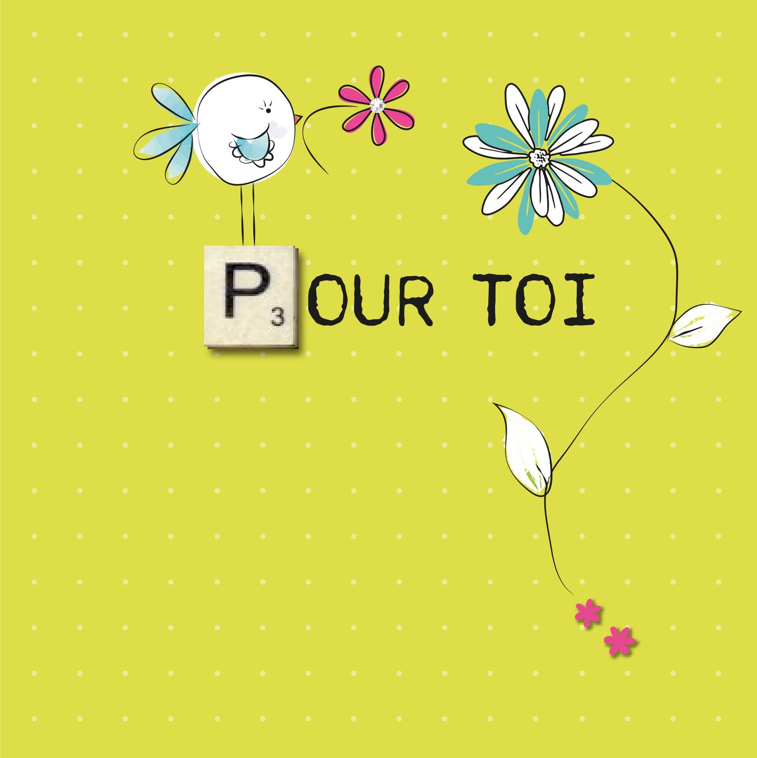 CARTE DOUBLE 15 X 15 CM AVEC CARRÉ DE BOIS