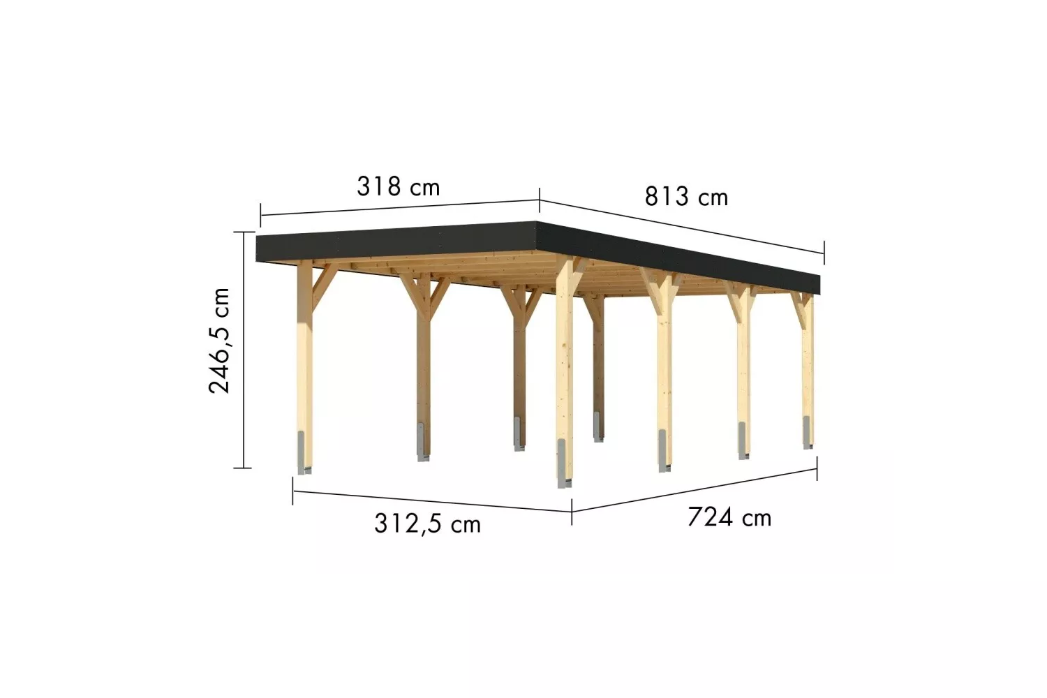 Carport 312,5x724cm