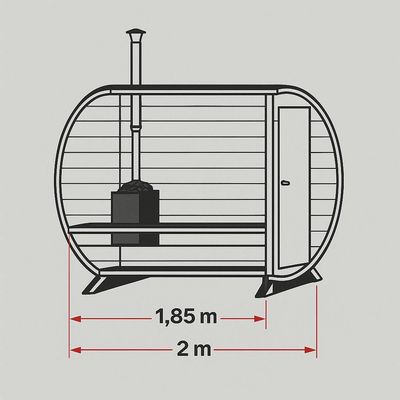 Fass-Sauna 2m
