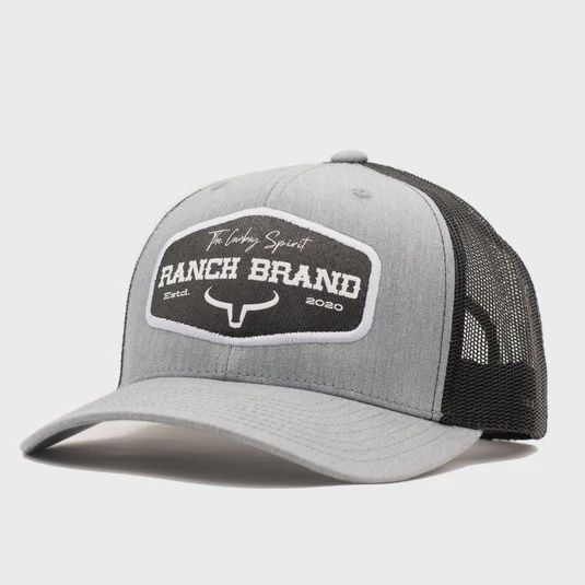 Casquette Ranch Brand - Patch Ranch, Colour: gris-mesh noir-logo blanc