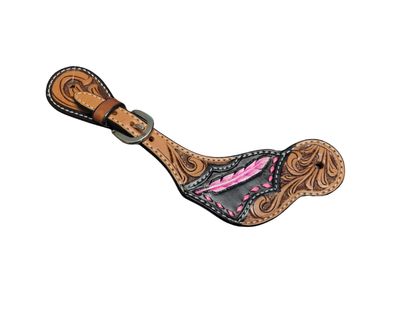 Gance d'éperons plume rose pour femme - Country Legend by western Rawhide