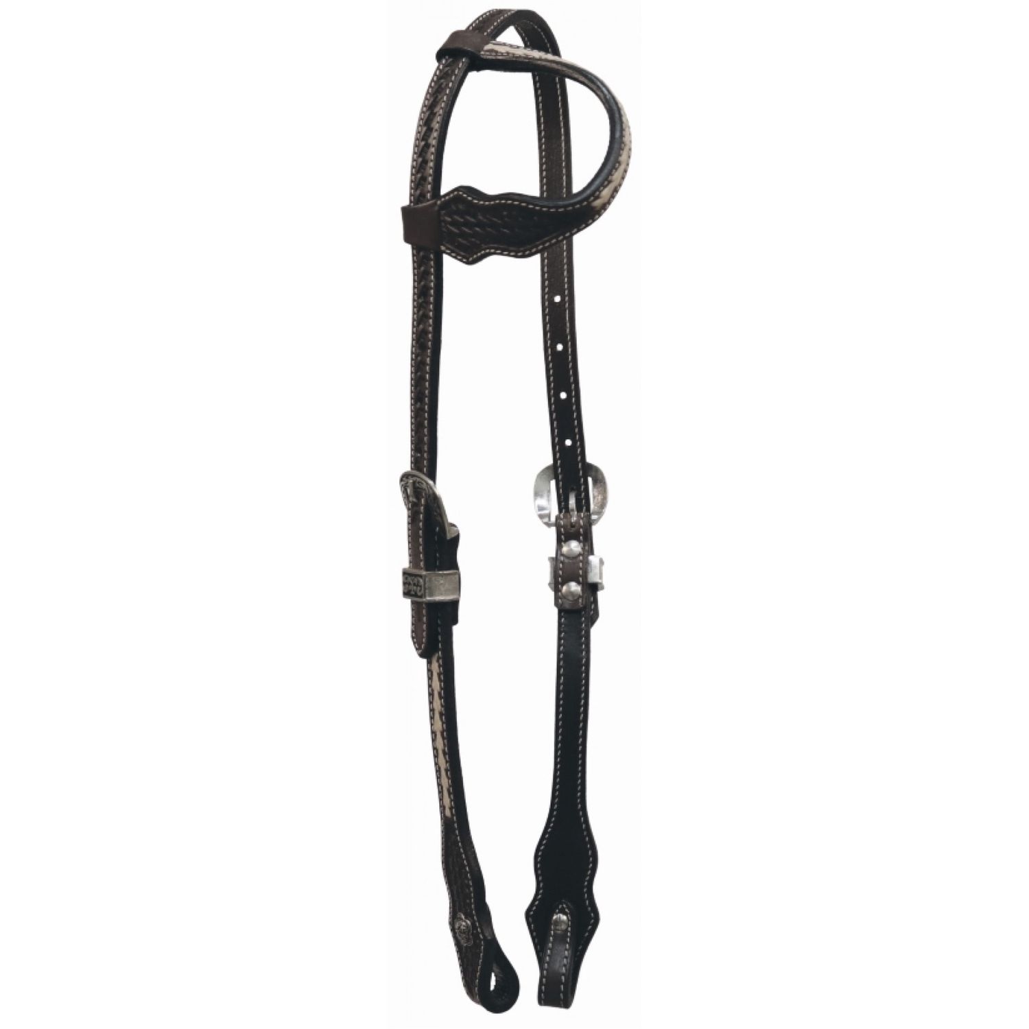 Bride à une oreille - Bronco Braid - Western Rawhide, Material: Une oreille