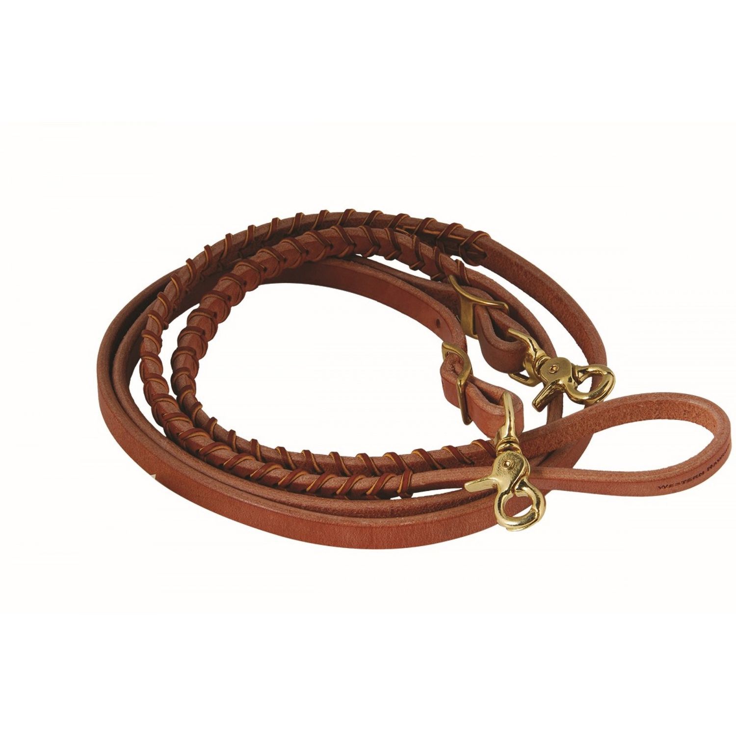 Rênes de barils en cuir 5/8'' - Western Rawhide, Colour: Tan