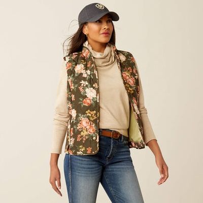 Veste Ariat sans manche - Rosegarden print