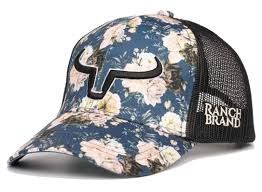 Casquette rancher Floral bleu