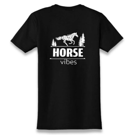 T-Shirt Horse vibes - unisexe noir, Size: Small