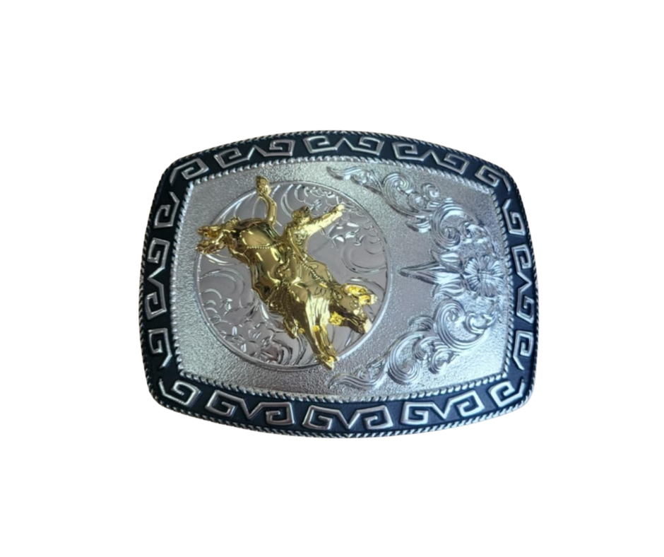 Boucle de ceinture Modestone - Moyenne, Colour: Taureau design floral