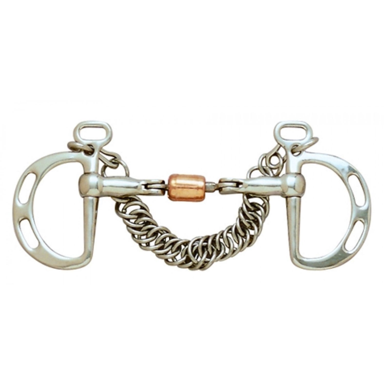 Mors en D double brisure avec roulette en cuivre - Cavalier