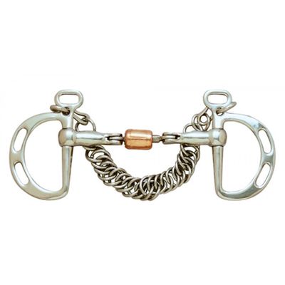 Mors en D double brisure avec roulette en cuivre - Cavalier