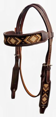 Bride frontales brun avec broderie - Ger-Ryan