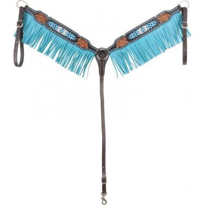 Bricole avec granges turquoise beaded - western rawhide