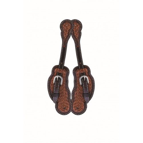 Straps d'éperons scallop - western rawhide