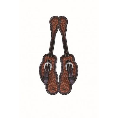Straps d'éperons scallop - western rawhide