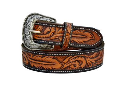 Ceinture 1D saddlery - plume brune