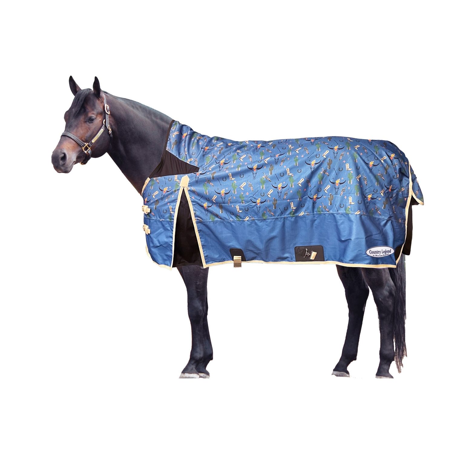 Couverture Turnout de pluie Country Legend - Cactus bleu, Size: 72"