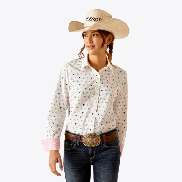 Chemise Ariat - Kirby Stretch shirt - Steer garden, Size: XSmall