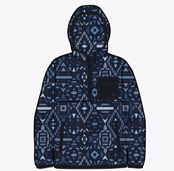 Hoodie en polar Ariat - Navy southwest, Size: Small