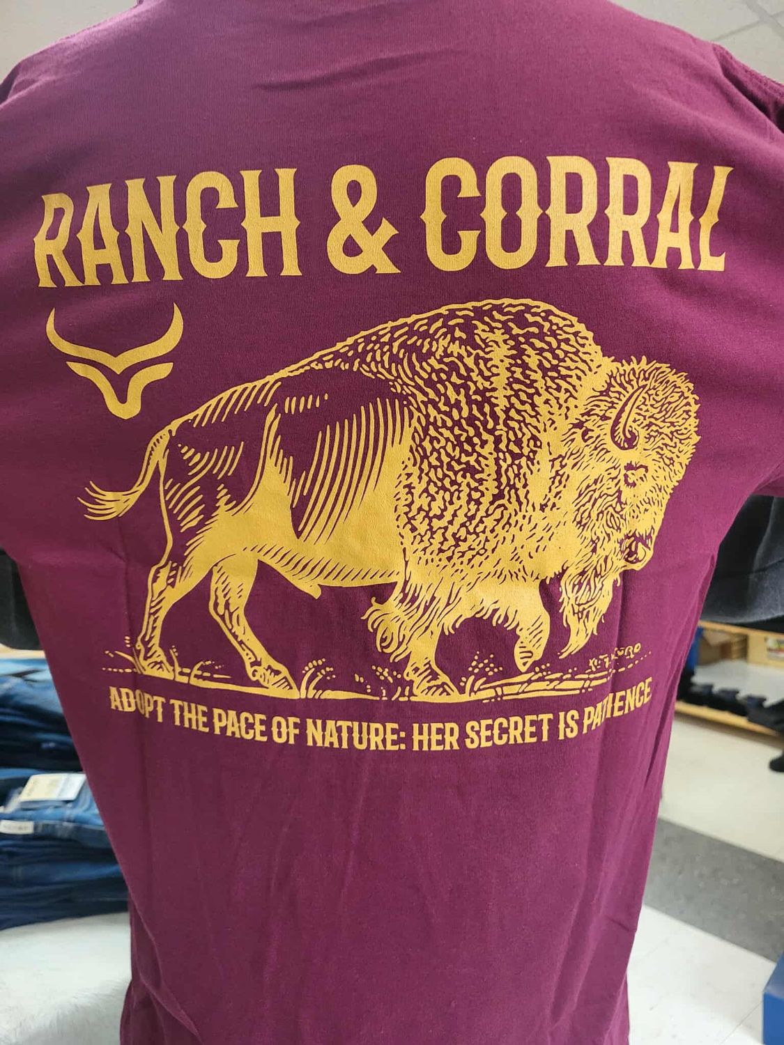 T-shirt Ranch&amp;Corral - Bison bourgogne