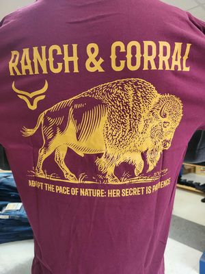 T-shirt Ranch&amp;Corral - Bison bourgogne