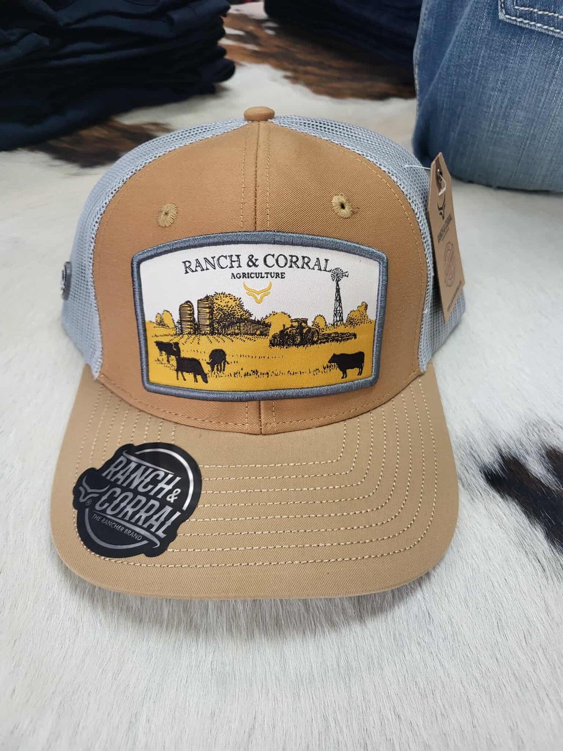 Casquette Ranch&amp;Corral - Beige/mesh gris/patch