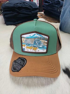 Casquette Ranch&amp;Corral - Vert&amp;brun/mesh brun